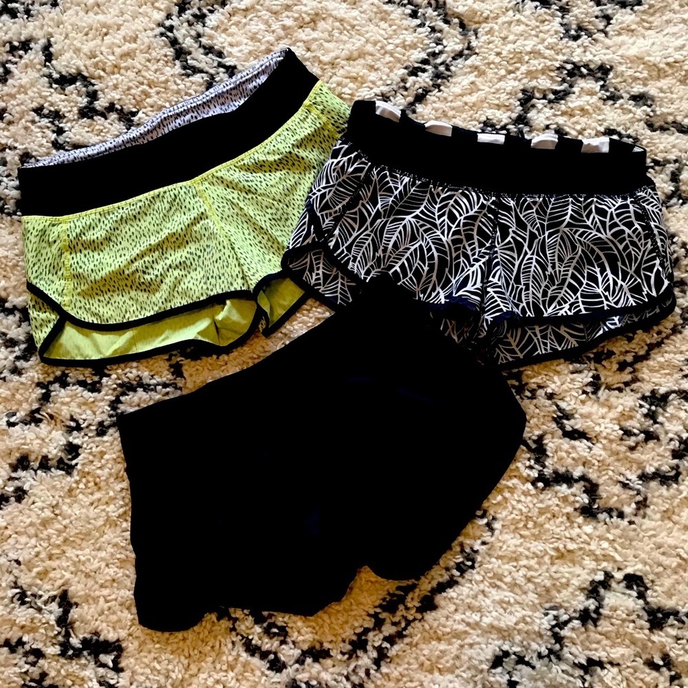 Lululemon Running Shorts- 3 pairs, great deal!